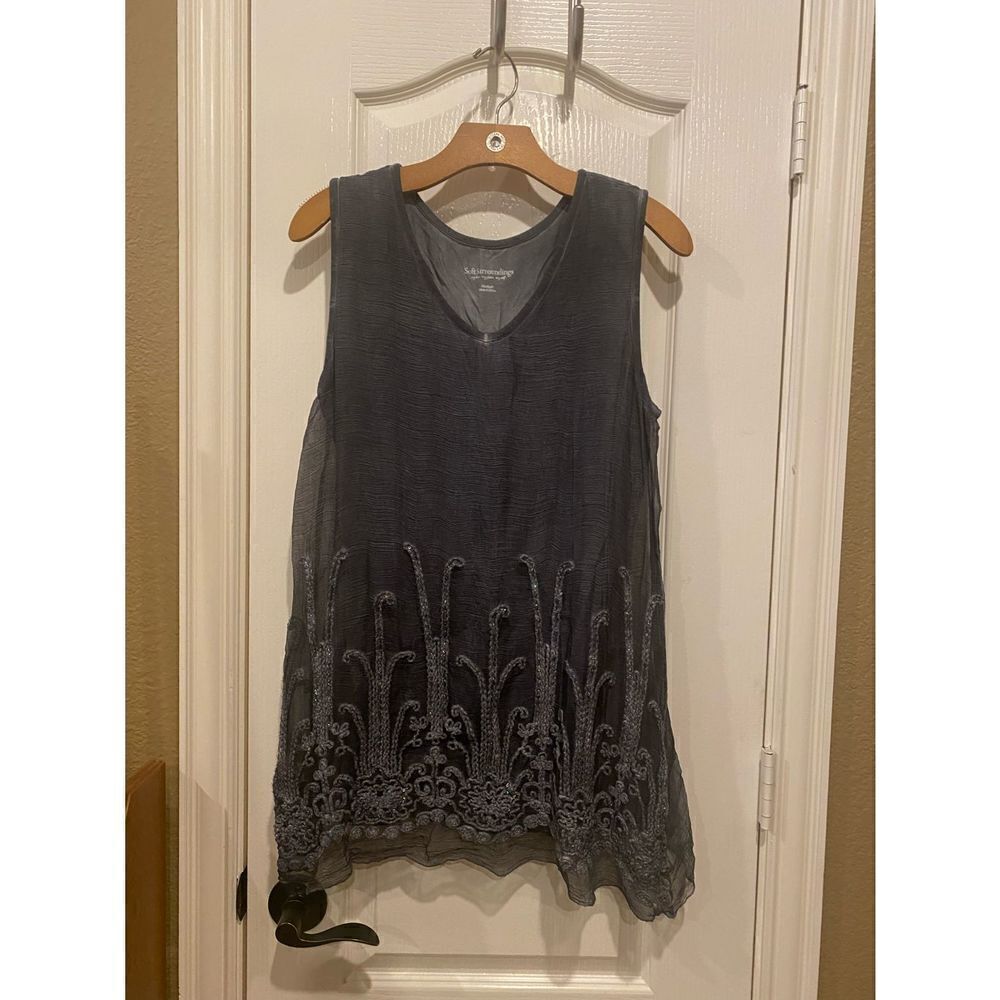 Soft Surroundings Silk Romance Tunic Blouse Size Medium NWOT